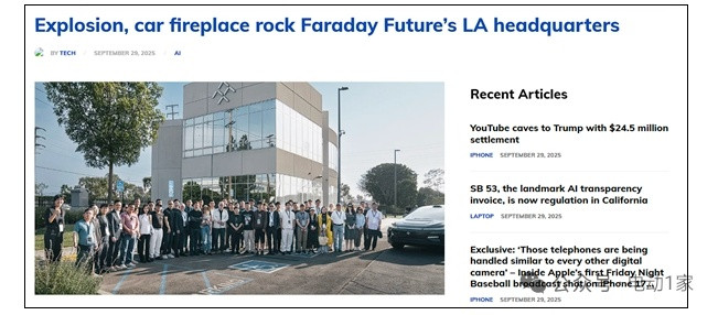 车市热门据海外媒体报道，上周日晚，法拉第未来（FaradayFutu