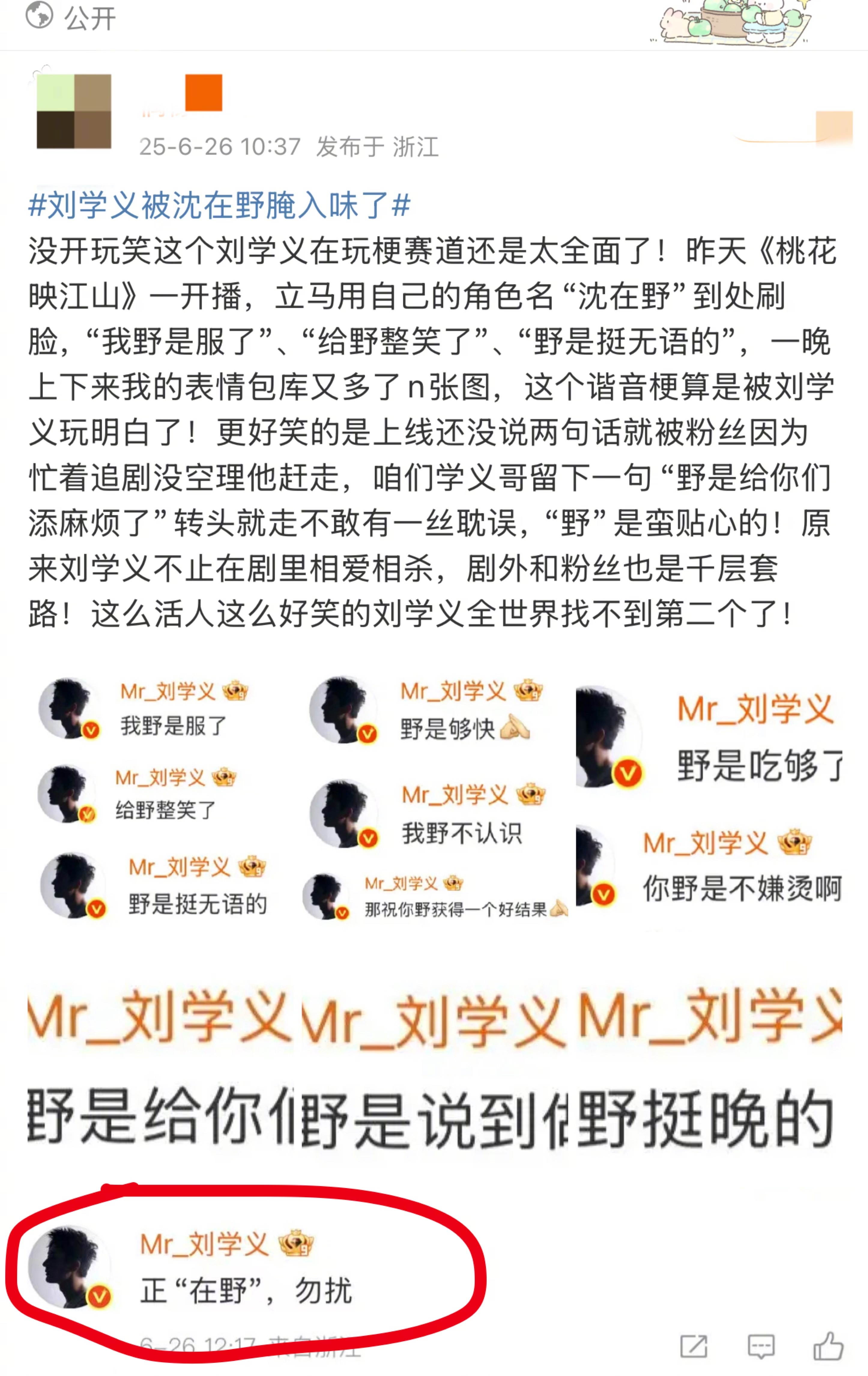 刘学义正在野勿扰刘学义不语，只是一味在野！《桃花映江山》一开播，刘学义马上就