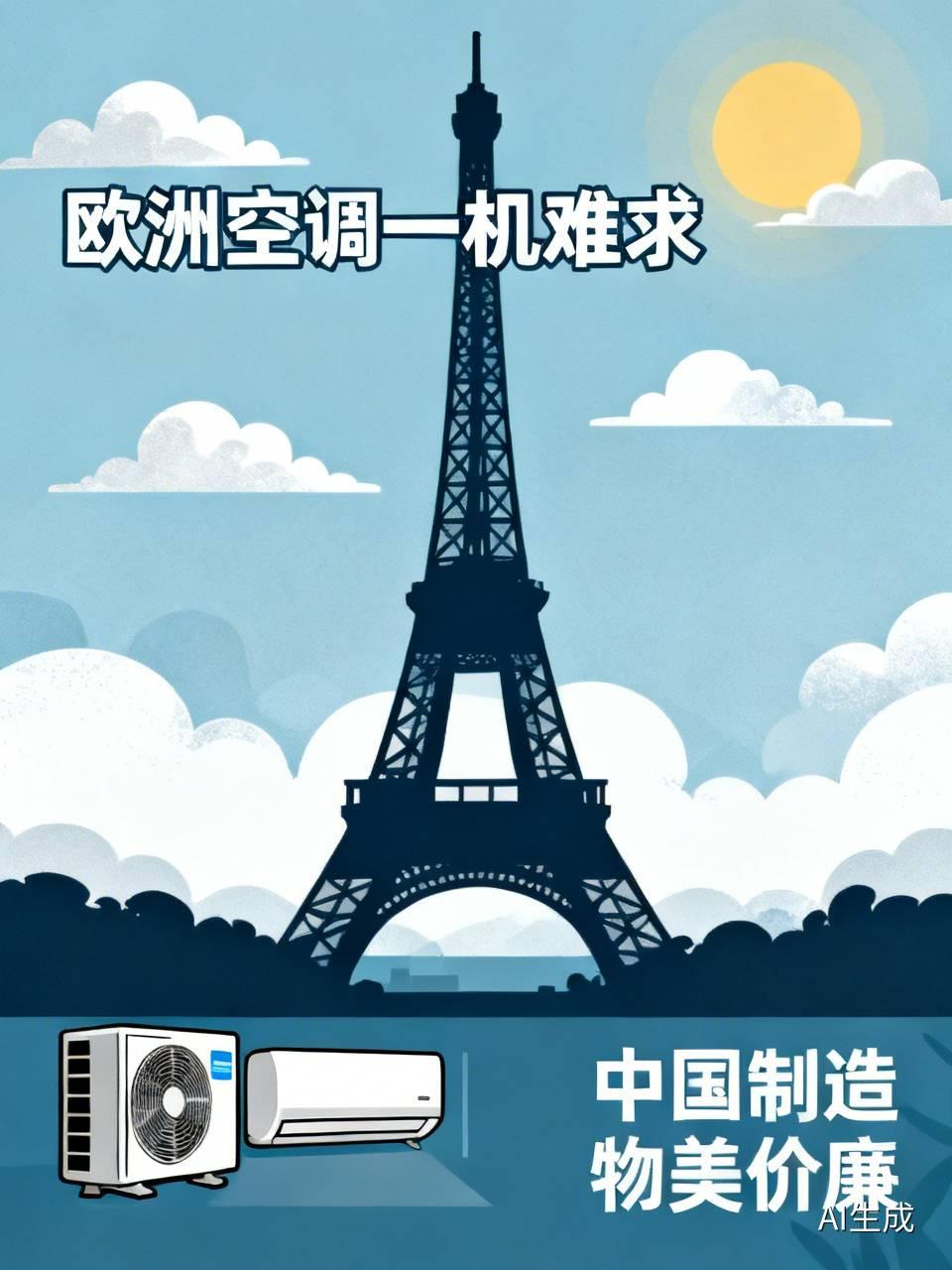 欧洲空调一机难求，一位法国男子出差来中国，花1400元，加上130元人民币运输费