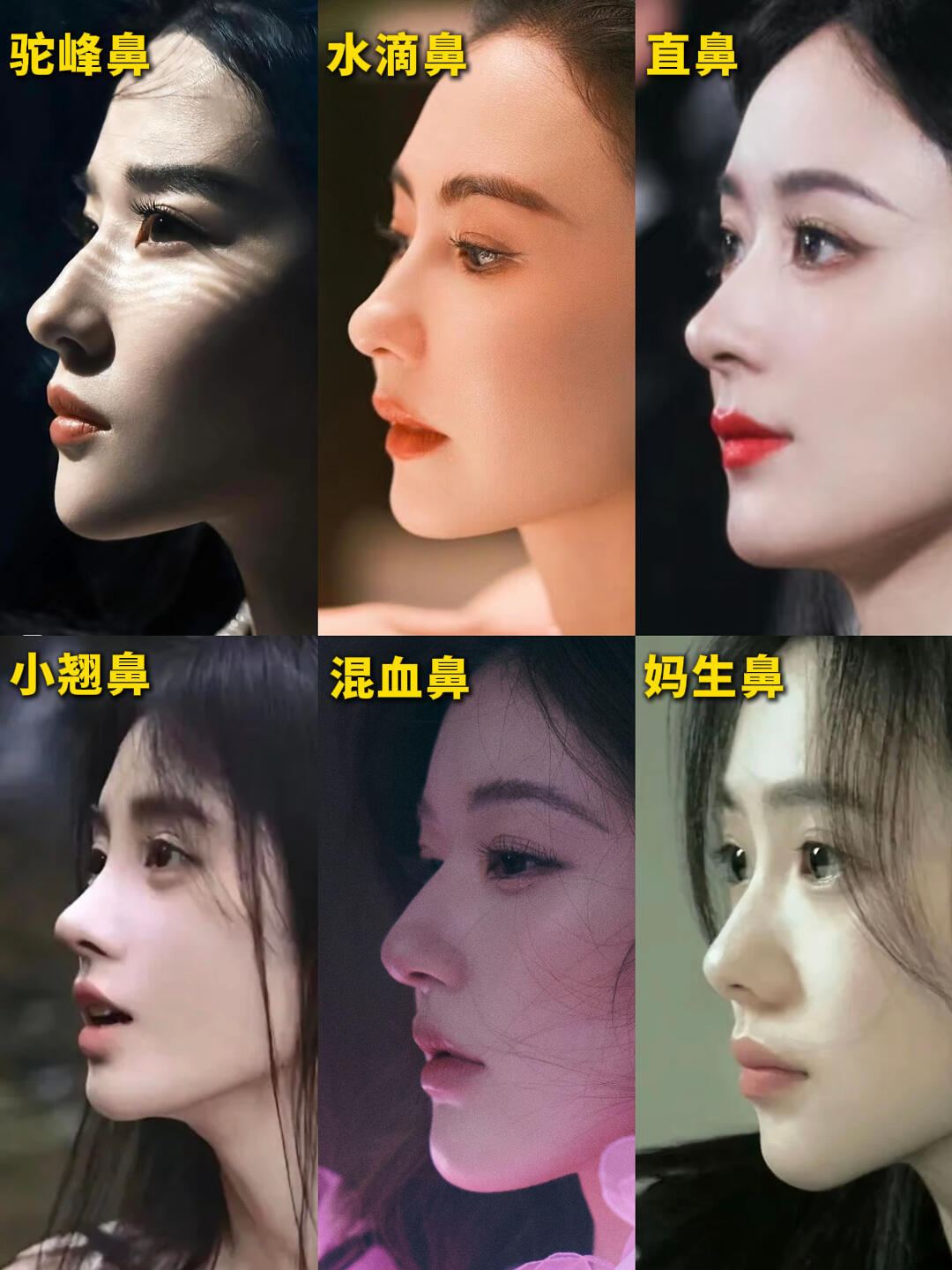 女明星纯天然妈生鼻，你get到谁❓刘亦菲｜张柏芝｜赵丽颖鞠婧祎｜赵露思｜刘浩存