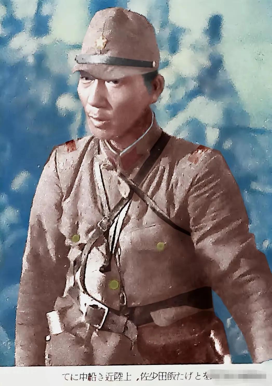 图片中这个日本鬼子坂田非常猖狂，在踏入中国土地前曾狂言要杀死100名中国军人，以