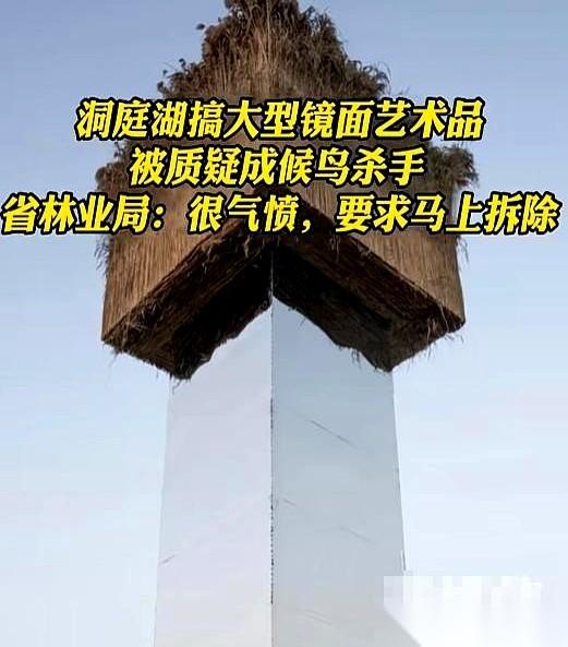 那面插在洞庭湖上的巨型镜子，最终还是接到了拆除令。我顺手一查，这镜子背后的人是