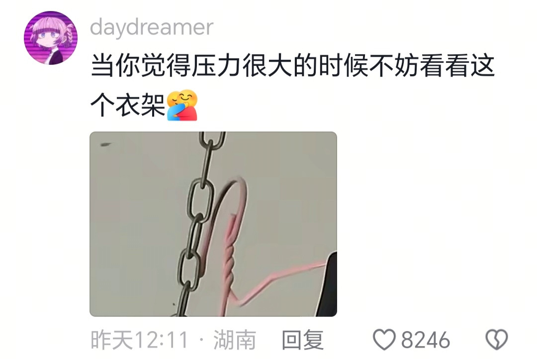 衣架:全靠我用牙咬着