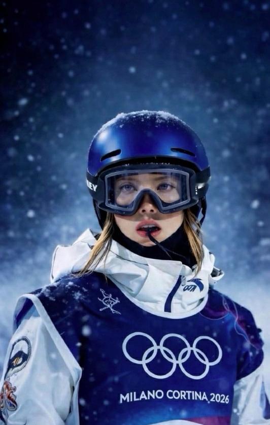 谷爱凌回应冬奥神图出圈采访后发文：我们身后这张照片最近走红网络，拍摄于她大跳台