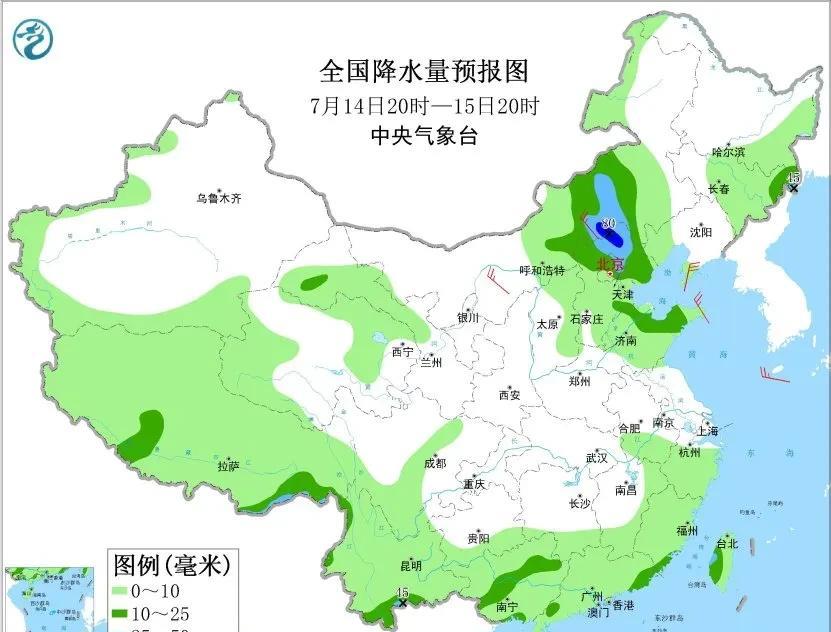未来三天，内蒙古中东部、东北地区、华北、黄淮、江淮等地多雷阵雨，局地有大到暴雨，