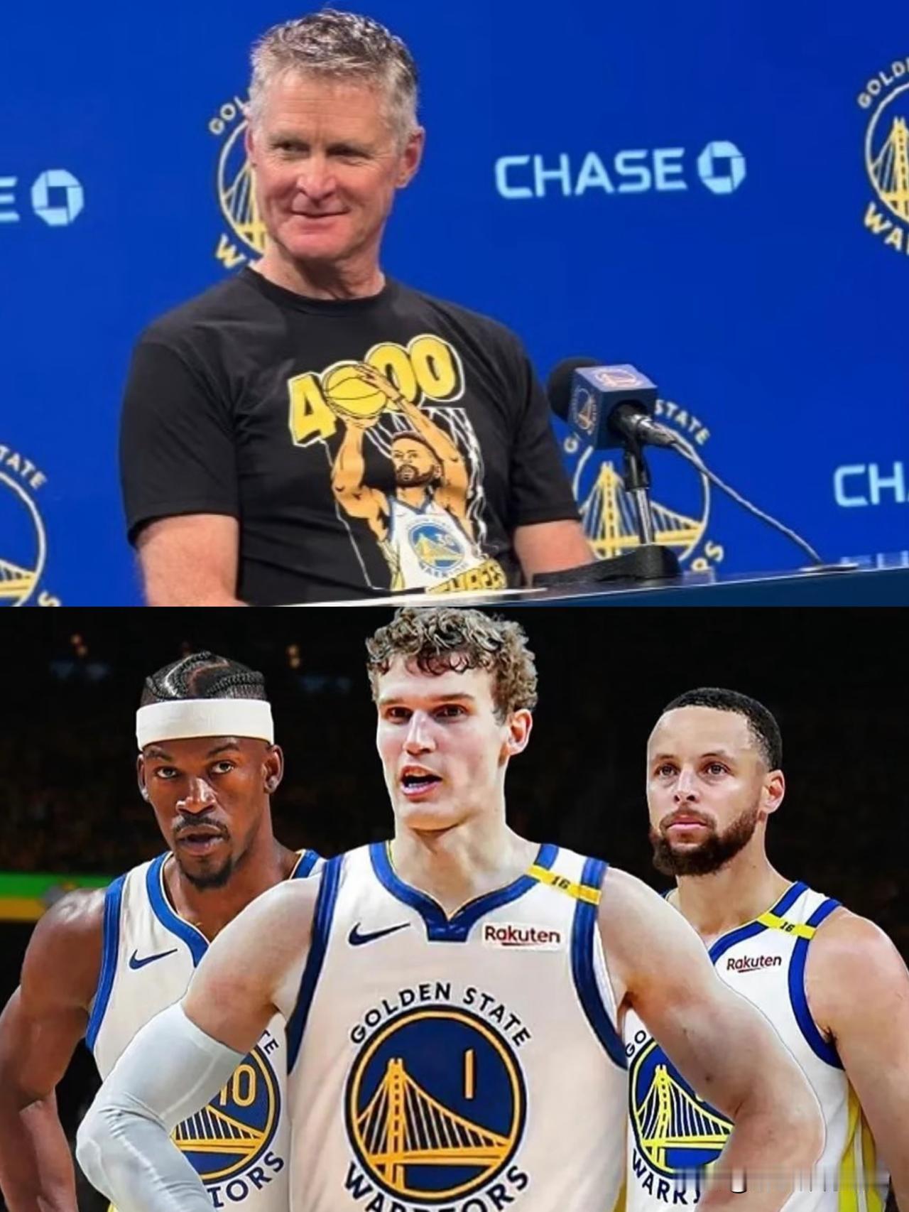 勇士134-117大胜爵士结束3连败。赛后采访，科尔公开示爱爵士大将马尔卡宁。