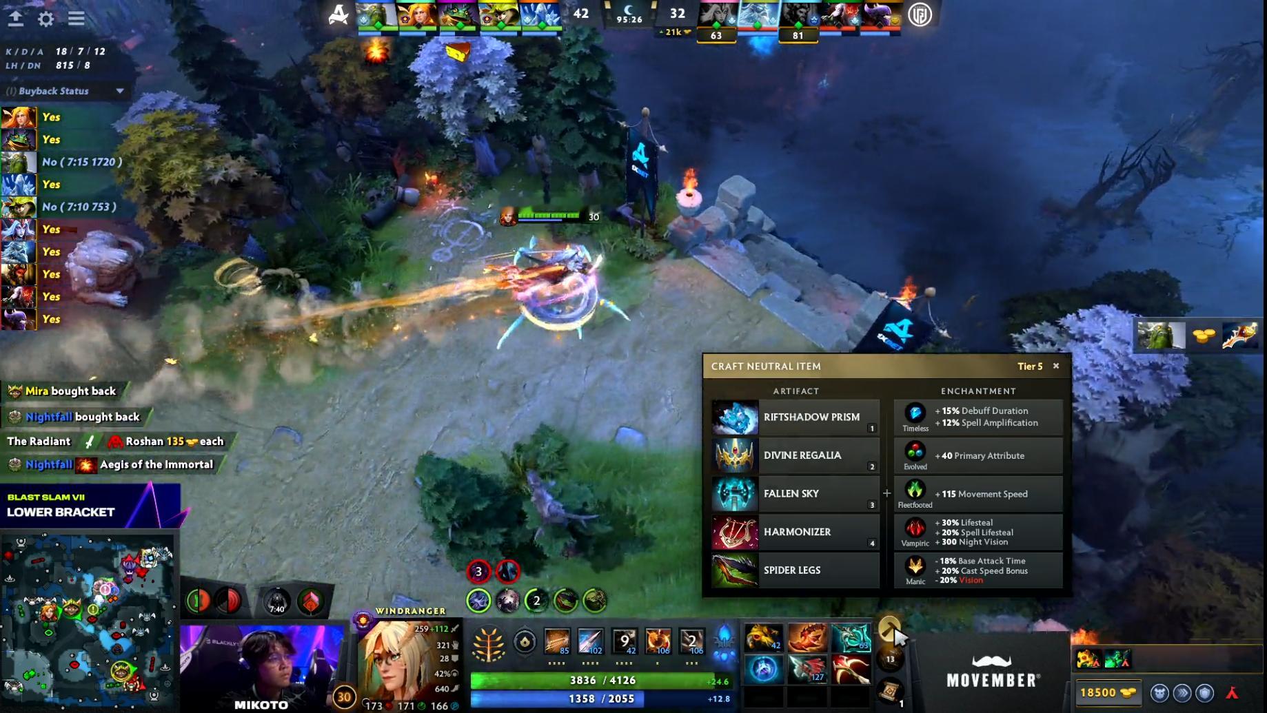 DOTA2大型线下赛BLASTSlam第七季淘汰赛败者组半决赛Aurora对