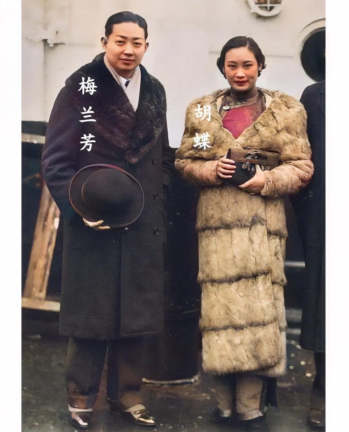 这才是1935年梅兰芳和胡蝶年轻时候的真实样貌，都看看吧！年轻时候的梅兰芳英俊潇