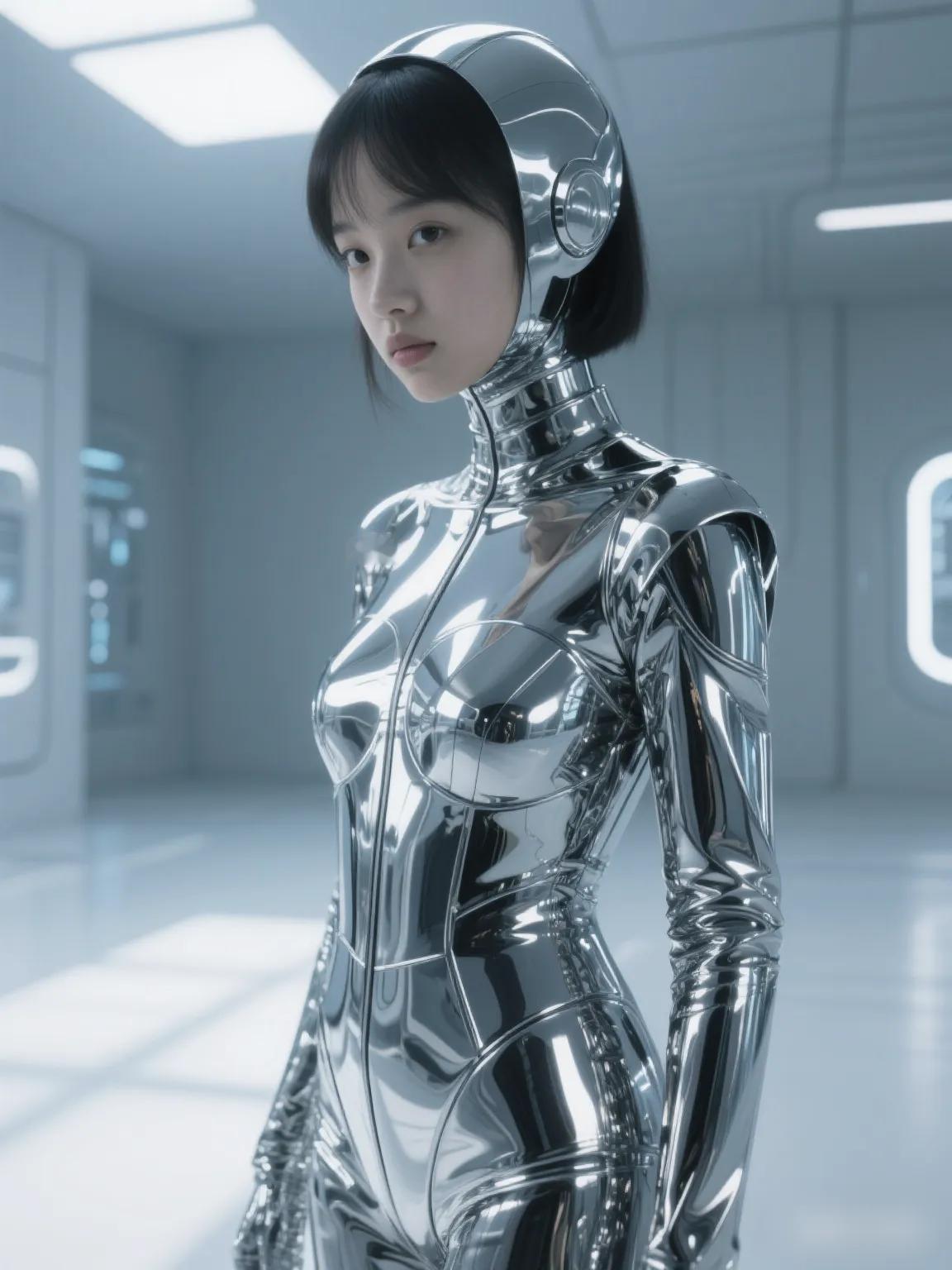 一组科幻美少女，AI画的怎么样？