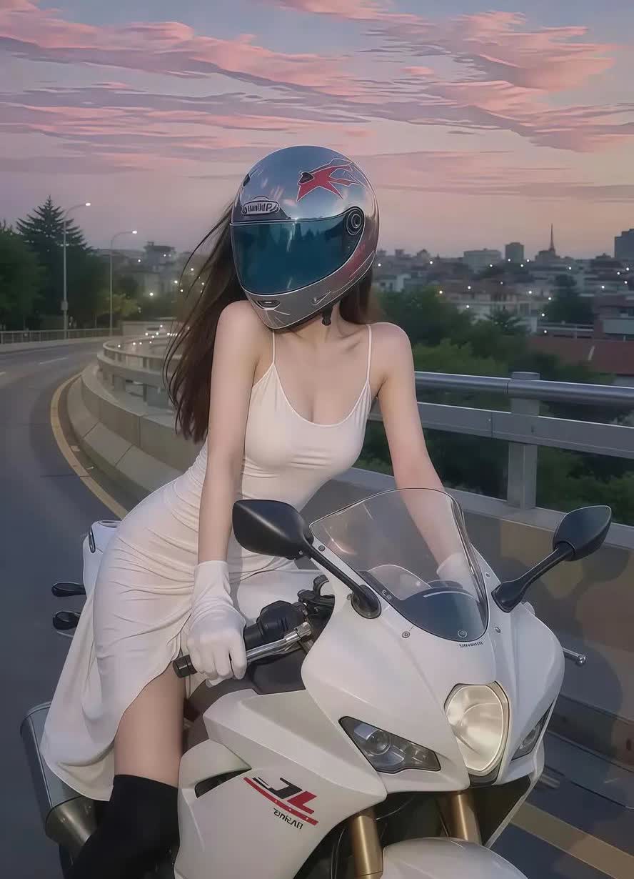 那有开机车穿裙子的呀，不过还不错我看后座还有位置，[墨镜][墨镜][大金