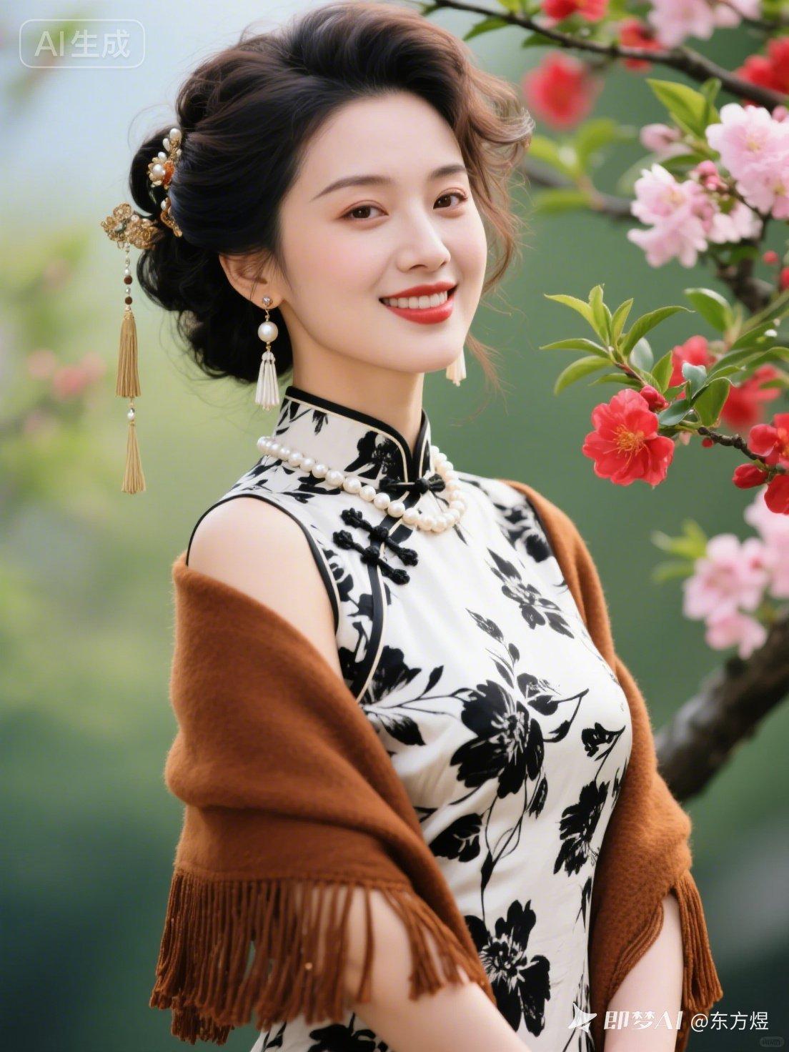 古典韵味，花枝招展，笑靥如花。