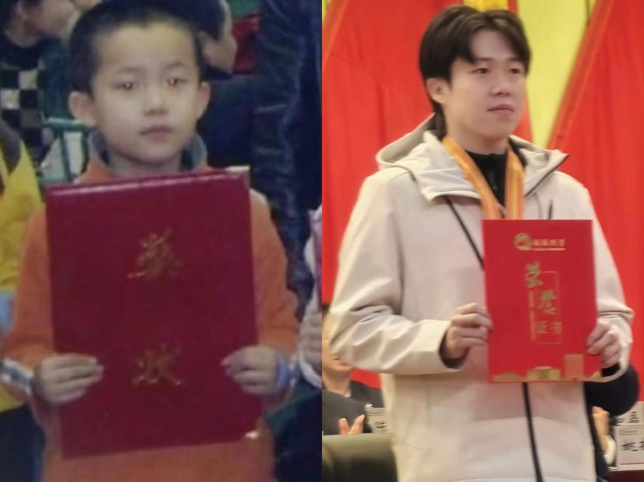 长大的小孩依旧优秀，魏桥队的楚钦老师获奖了，等比例长大，还都有荣誉证书！从小就