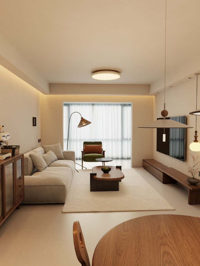 家里东西越少效果越好...90平两房给大家参考..