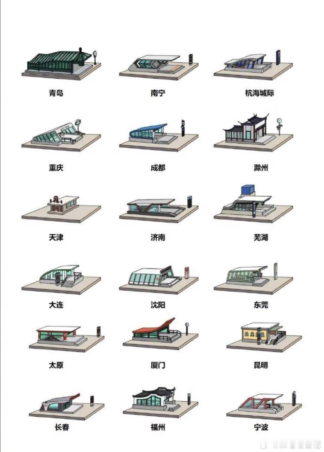 你们发现了吗？每个城市的地铁站都大不相同​​​
