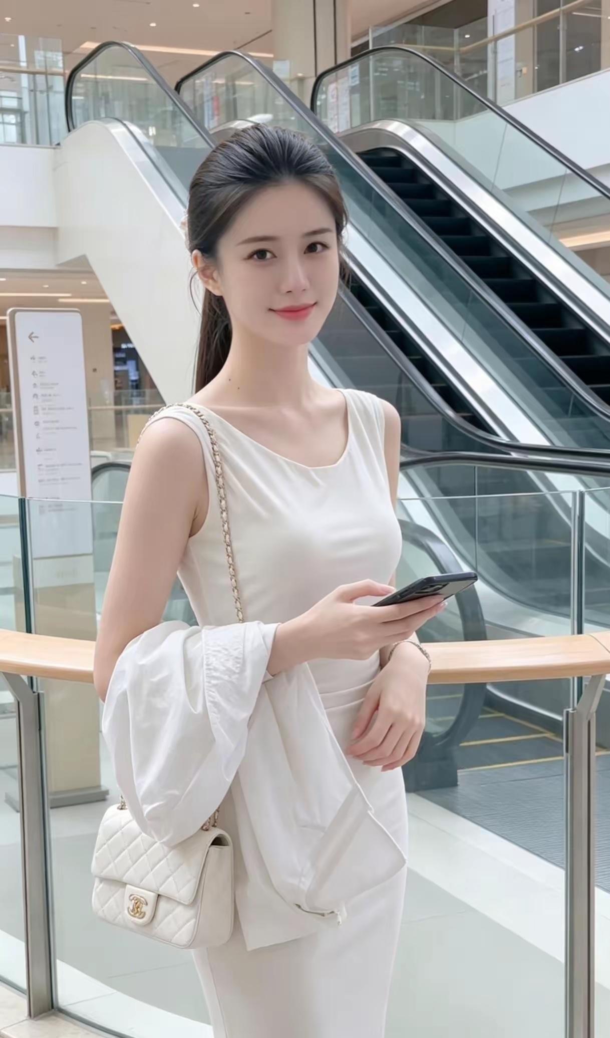 白裙女孩看着就好看
