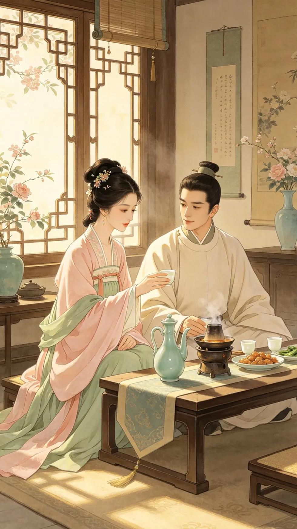 这个细节里，可知宝钗是想和宝玉过一辈子的。这时节，宝玉来探宝钗的病，两人聊得投