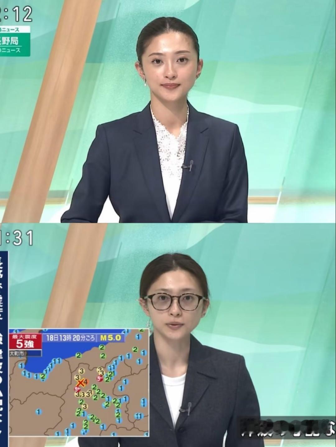 日本女主播因为素颜火了，紧急地震新闻来不及化妆，直接素颜出镜，原生态颜值引发全网