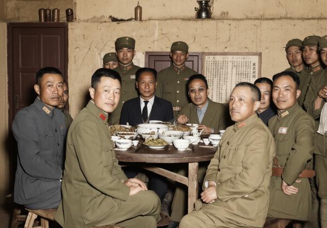 这张老照片拍摄于抗日战争后期，地点在云南，记录了邱清泉、杜聿明等国民党高级将领及