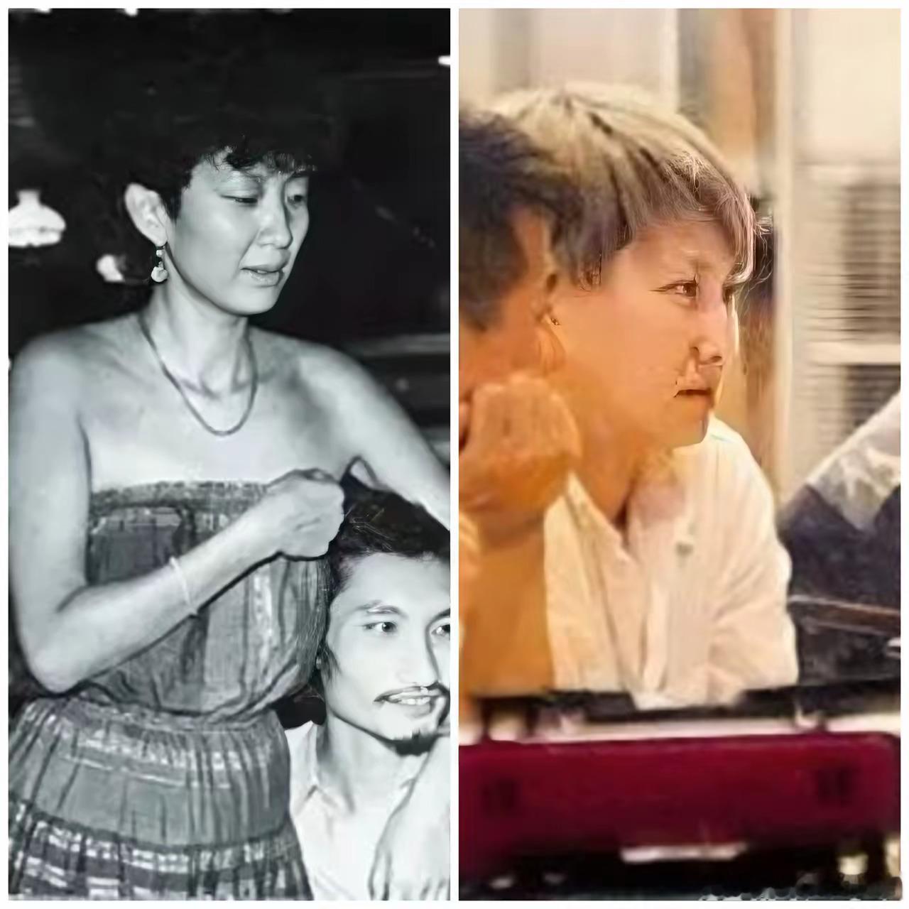 左边是年轻时的施南生，右边是徐克的助理乐乐，助理样貌太像年轻时的施南生了。徐克和