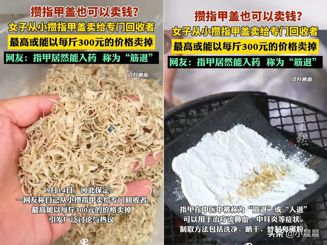 家人们！快停手！剪下来的指甲盖可别再随手扔了！你敢信吗？这玩意儿一斤能卖