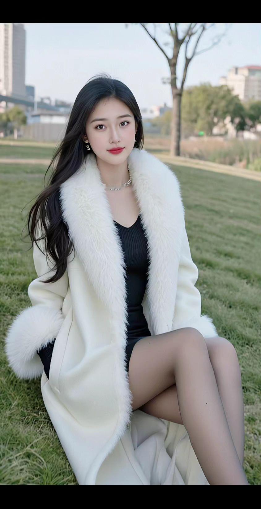 清纯甜美时尚穿搭气质女孩耐看型