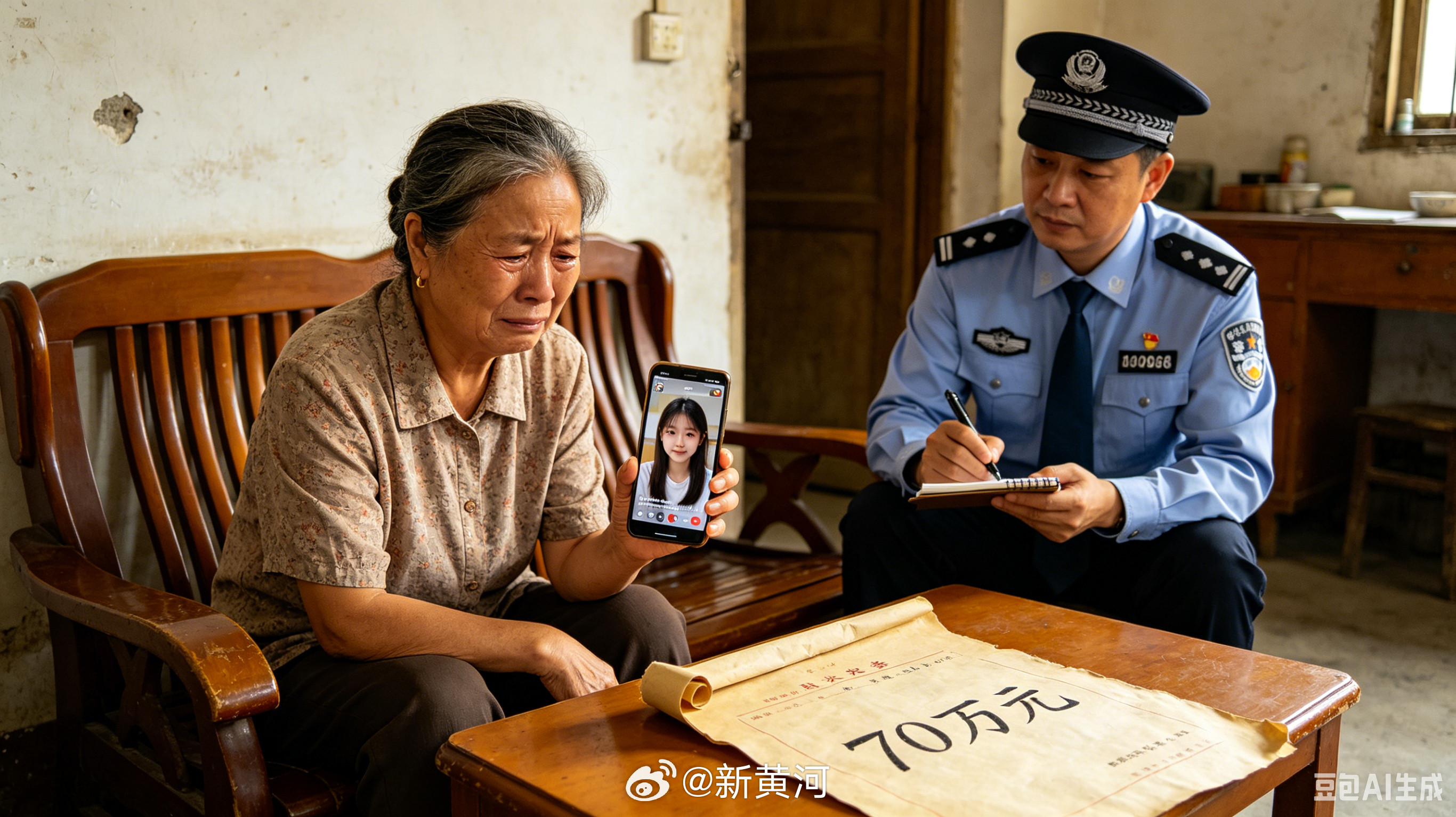 【#60岁老太直播间认干闺女被骗70万#，两人因打赏共同男主播认识】2023年，