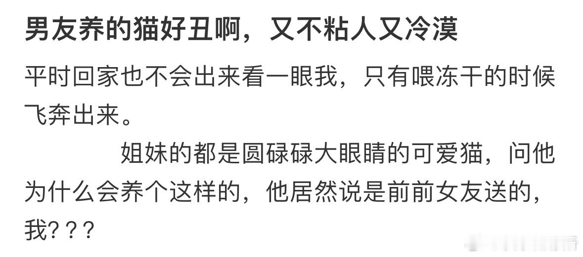 感觉男友养的猫好丑怎么办​​​