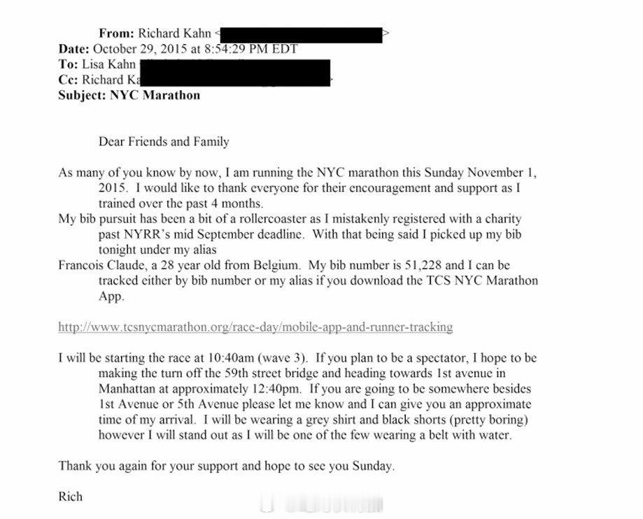 爱泼斯坦的会计师RichardKahn理查德汗曾用别人的号码布跑过2015