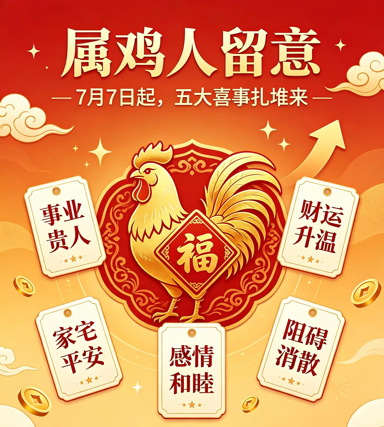 属鸡人留意！[烟花]7月7日起五大喜事扎堆而来，藏都藏不住！！属鸡的