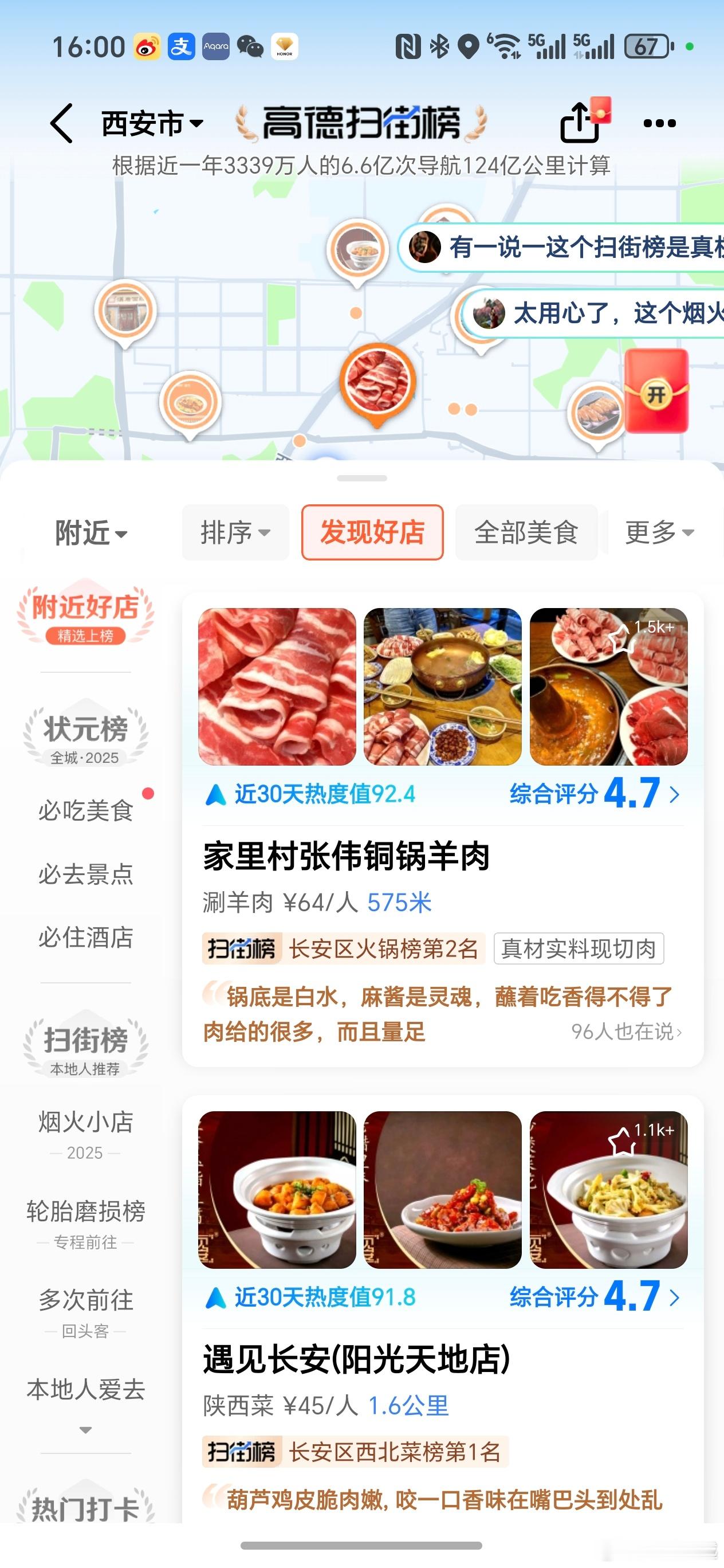 高德扫街榜用户超4亿这个功能其实是很有意思，说白了也就是一个榜单，是不是和大家熟