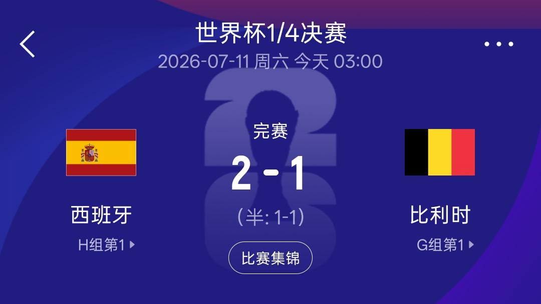 一切皆是命，万般不由人！对于比利时来说，1：2输给西班牙仿佛就是命中注定的一样