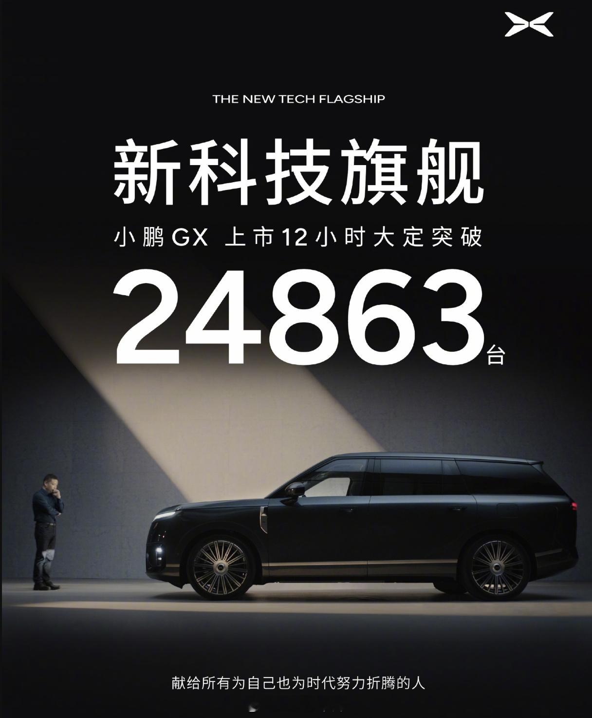 小鹏GX上市12小时大定24,863台，Ultra旗舰版订单占比超八成，