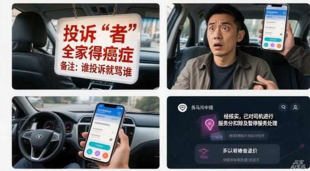 车内惊现诅咒标语，网约车司机的“情绪牌”谁来管？近日，广东一位乘客在乘坐网约车