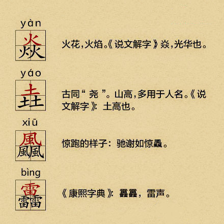 那些三字重叠的汉字你都会读吗？一起来试试看吧！