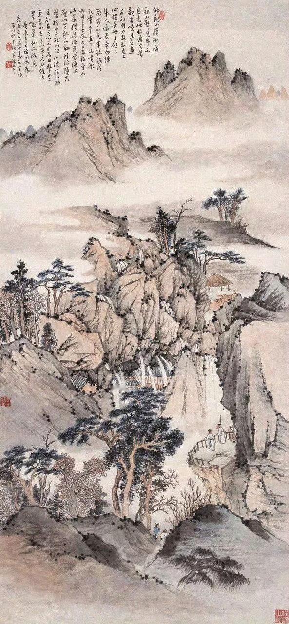 陈半丁山水画民国山水画八尺横幅山水画陈半丁藏品有没有百看不厌的国画有哪
