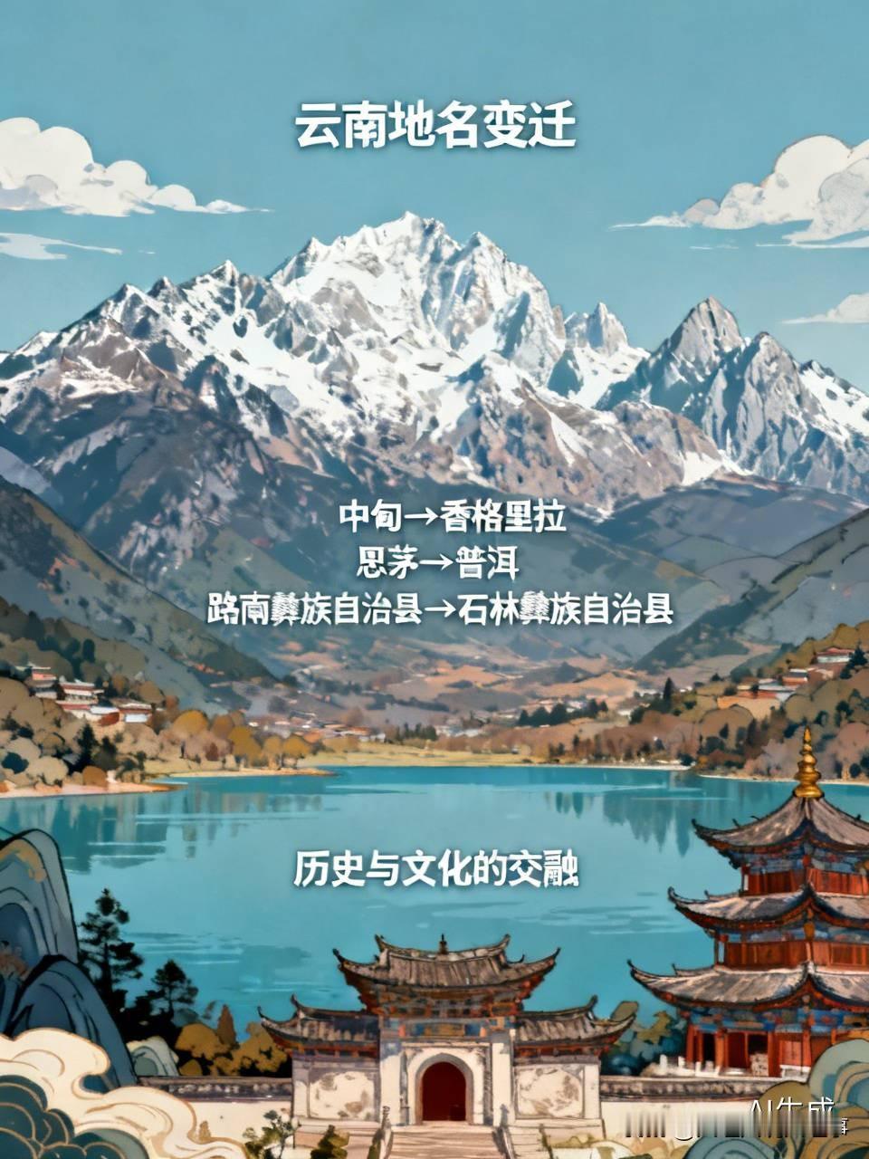 云南改过地名的14个县市，你知道吗❓比如中甸县更名为香格里拉市，这一更名堪称十