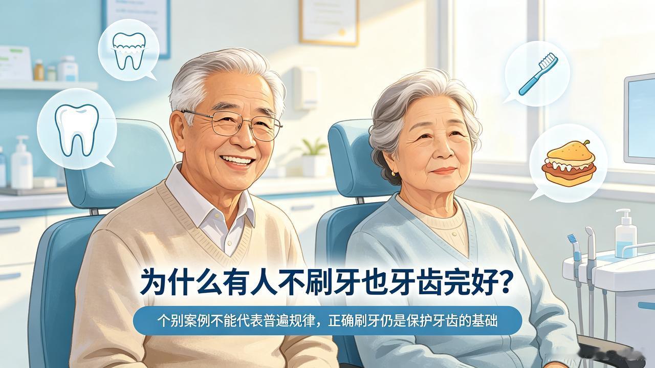 太不可思议了！一位从来不刷牙的76岁老人，牙齿完好无缺，而一位一日刷牙两次的60