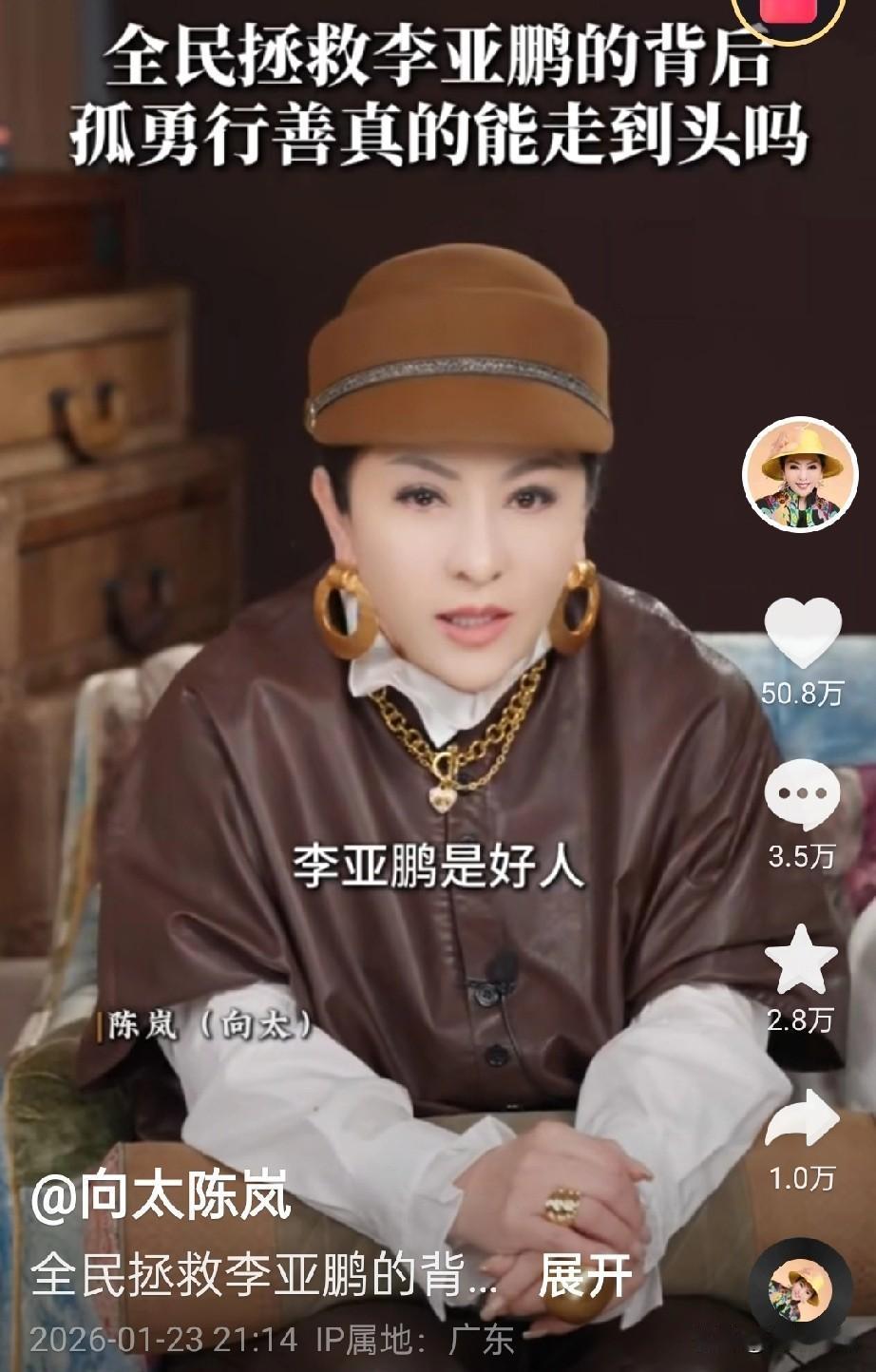 向太不愧是商界女神，人家就是有成功的资本，听向太讲话，真是享受。向太视频里，