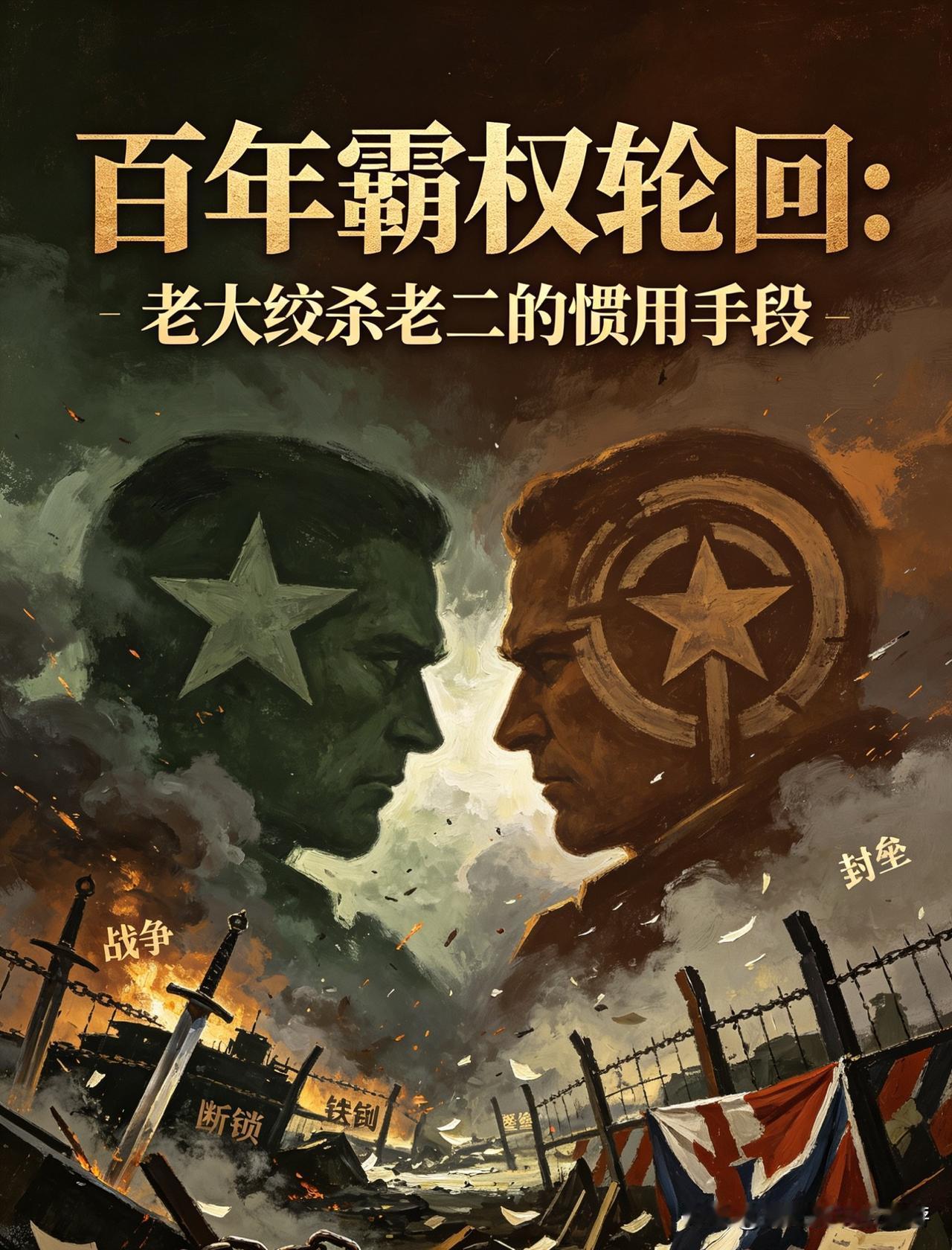 百年霸权轮回：老大绞杀老二的惯用手段大国博弈的真相，百年未变，连剧本都从未重