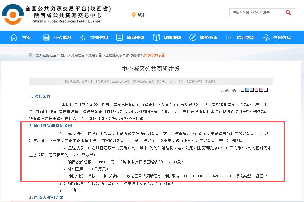 投资近700万！咸阳中心城区将新建10座公厕，遍布多区....城市精细化改造