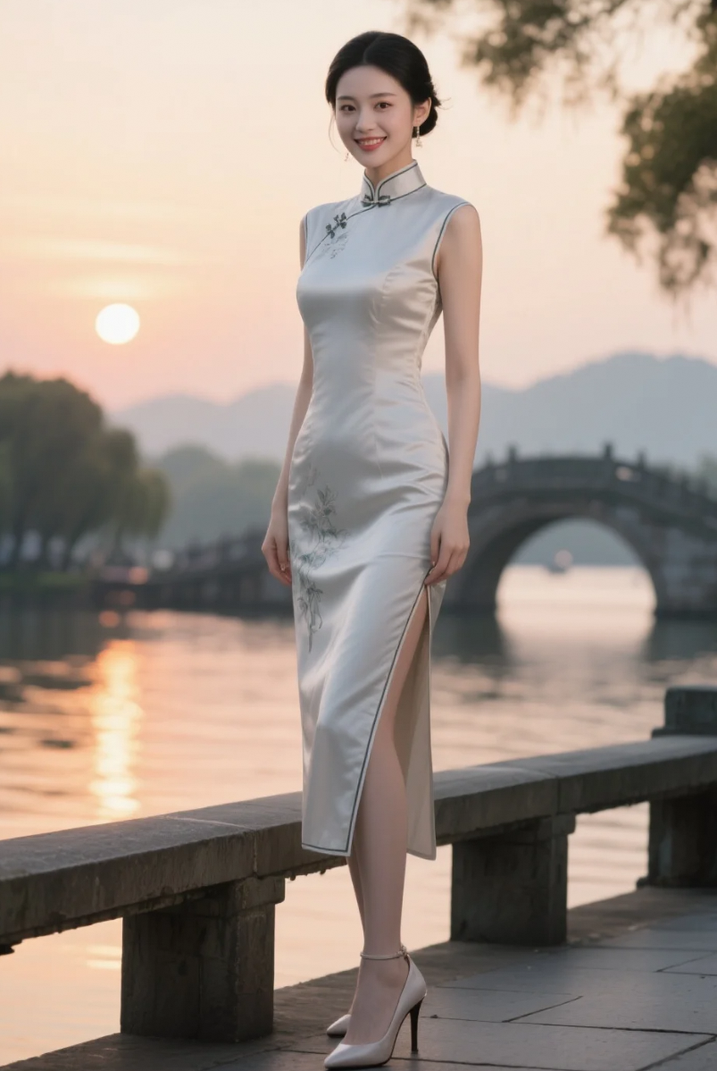 当现代性感遇上千年水乡，她美得毫不违和
