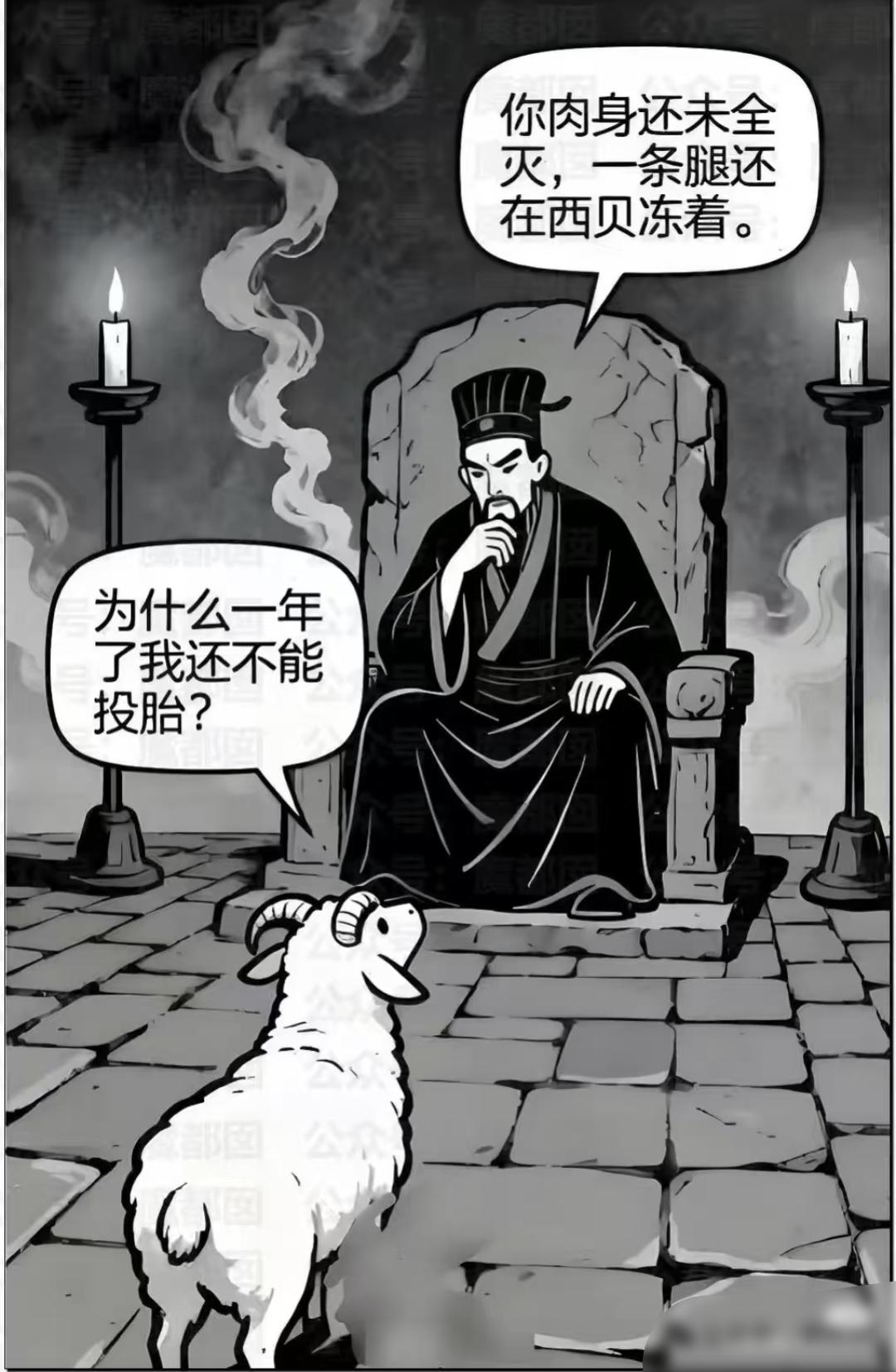 羊死了几年没法投胎，阎罗说你还有一条腿在某贝那里😂羊腿生日，多宰几个顾客庆祝庆
