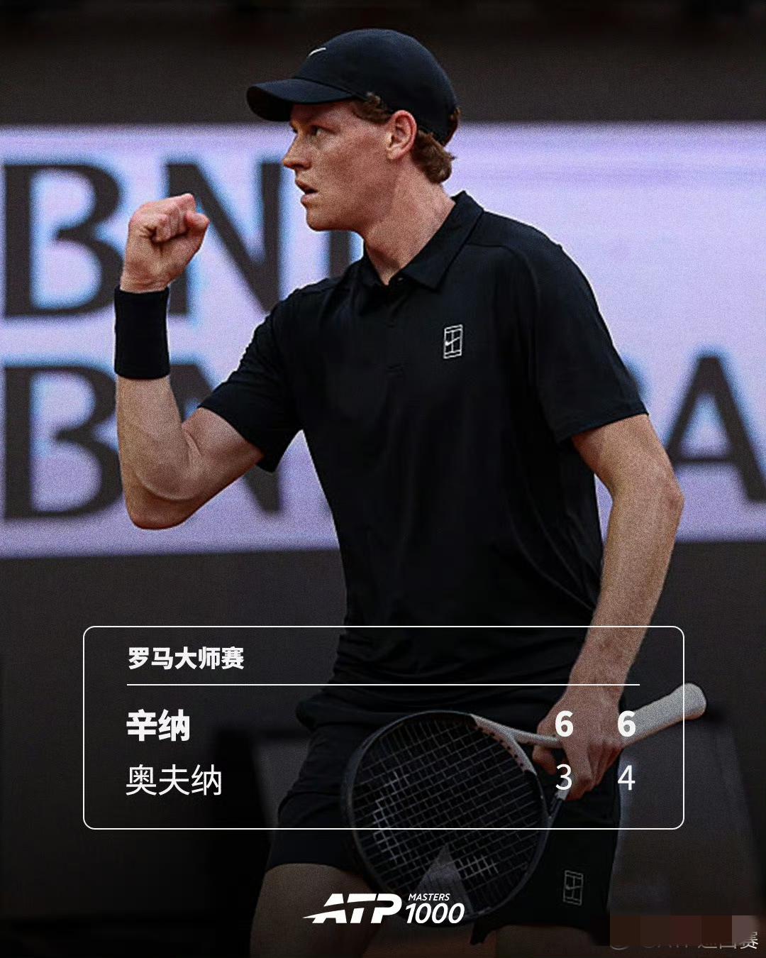 一觉醒来，辛纳又是一场大胜！大师赛连胜场次29场追平费德勒纪录。而且连轴转辛纳还