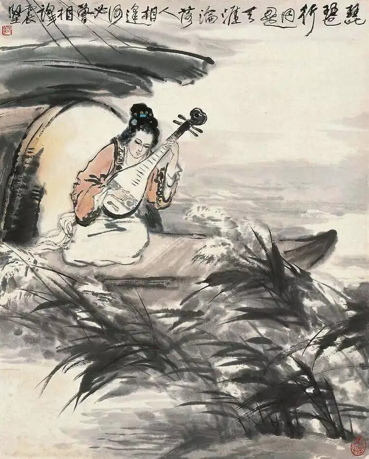 李震坚国画。李震坚(1921~1992),新建岩山下人。36年,考入浙江美术学院
