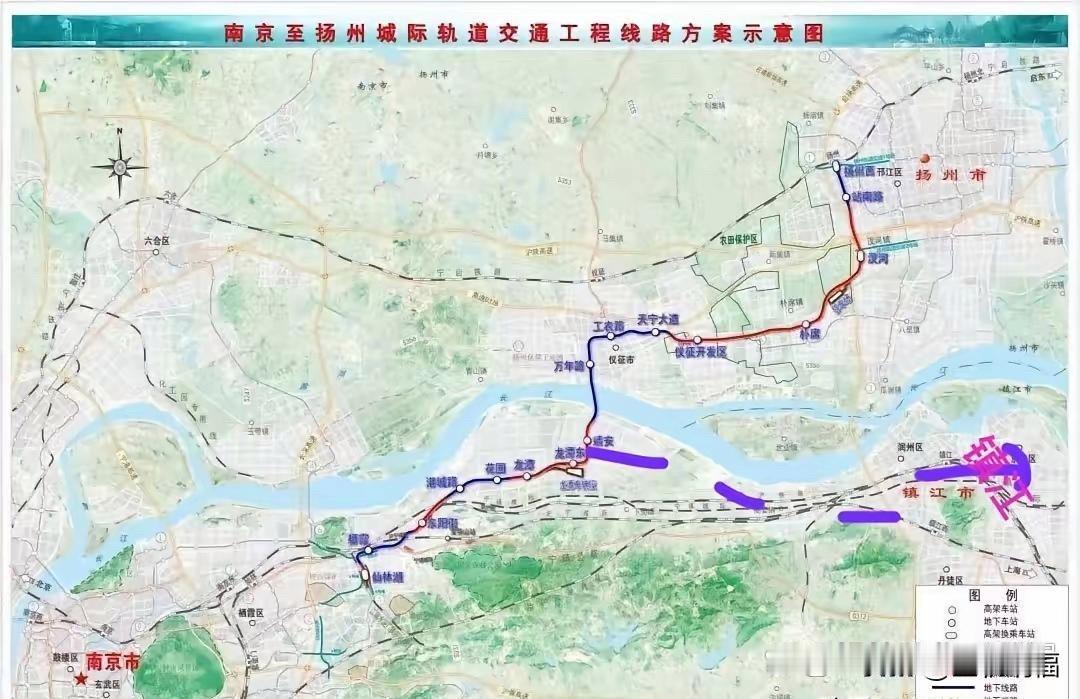 看看图中这宁扬城际的走位，为何不能从江南龙潭东站引出一条东进横线，设计成Y字形路