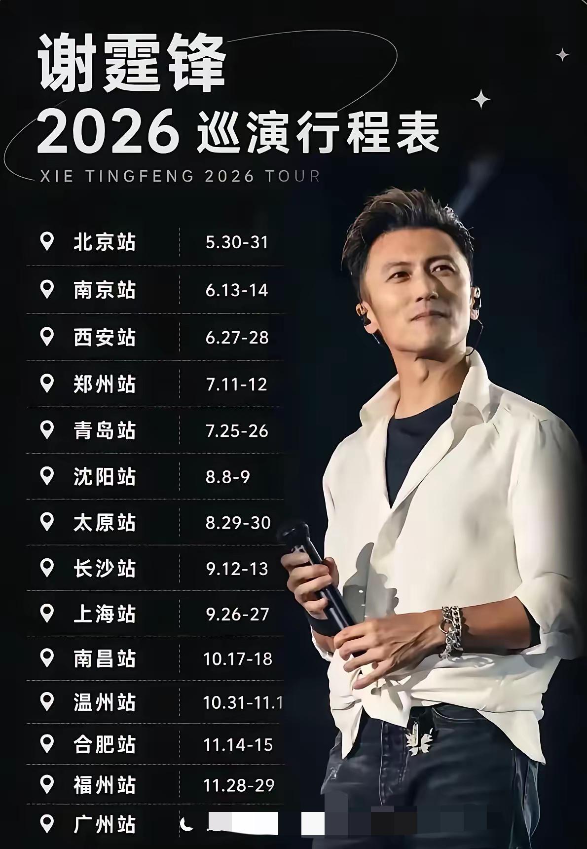 谢霆锋开启2026密集巡演，高频开唱是深耕音乐还是短期变现？从曝光