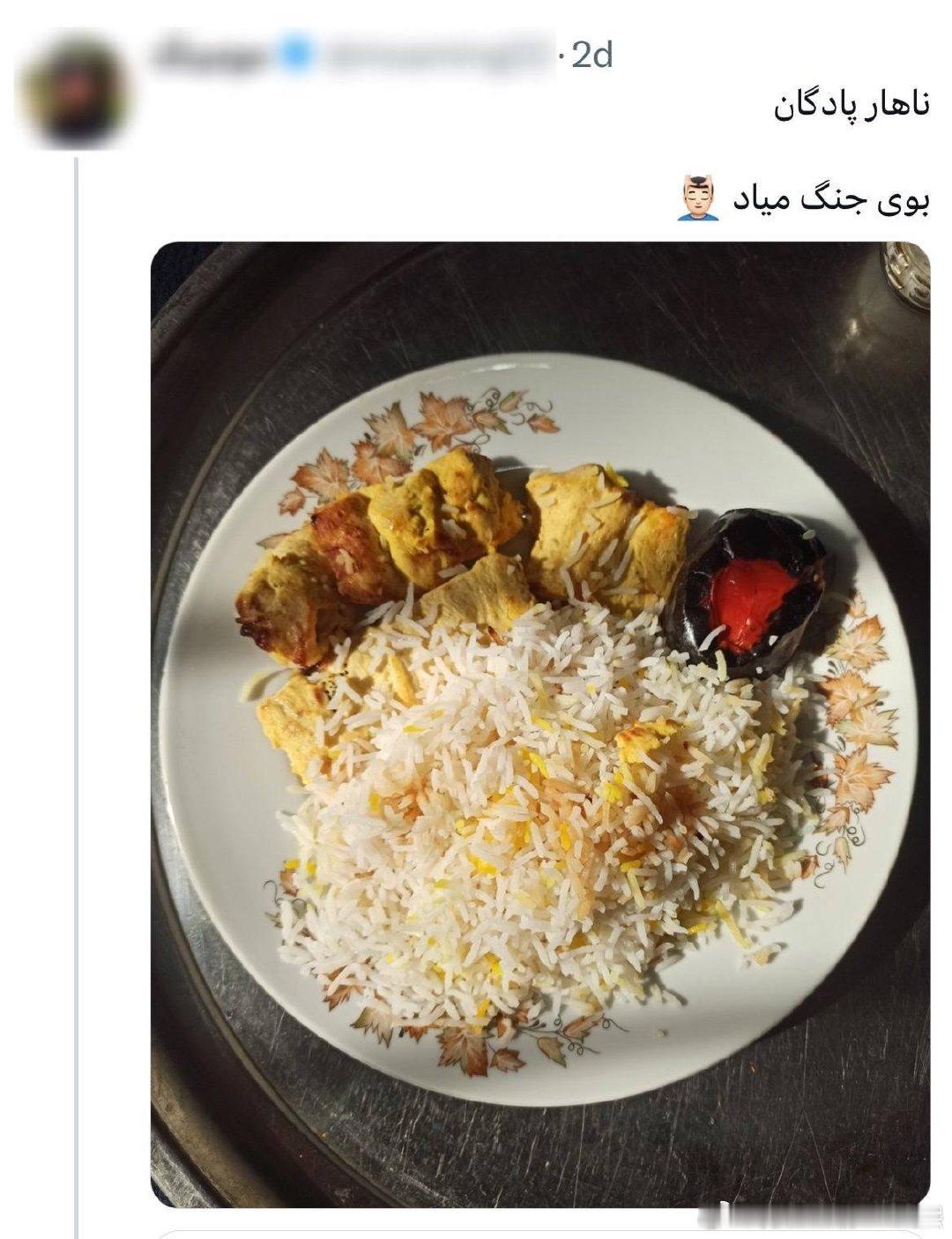 伊朗笑话：伊朗国防军的动员兵这两天拍摄上传了自己的军营伙食，伙食比以前得到了相当大的改善。以至于国防