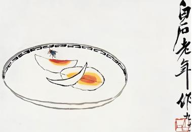 齐白石93岁那年，别人向他求画，因为给的润笔费太低，齐白石就只画了三片咸鸭蛋，对