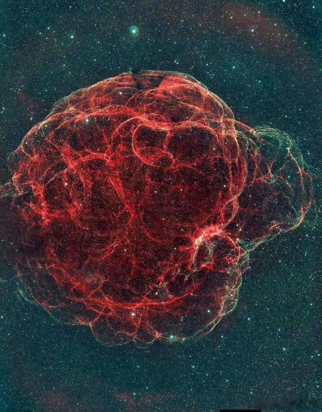 意大利面星云（Simeis147）——一个巨大的超新星遗迹，像一盘失控的宇宙意