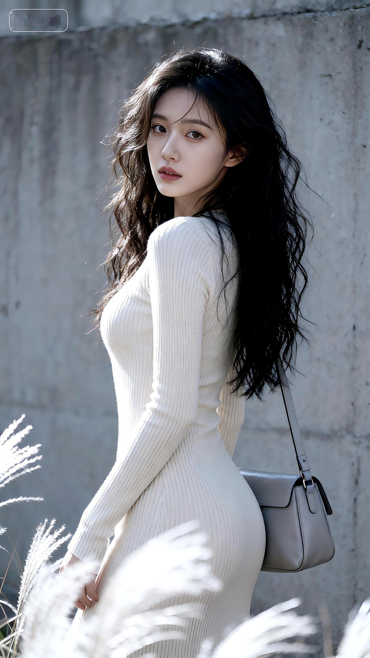 冷光裁影立蒹葭，素裙凝脂漾清遐壁纸写真ai豆包即梦小米